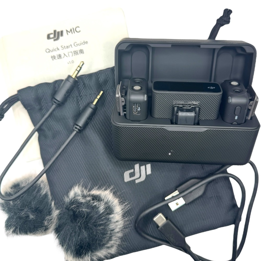 DJI Mic (2 TX, 1 RX, Charging Case) Wireless 15hr Battery Recording Bundle - Picture 1 of 11